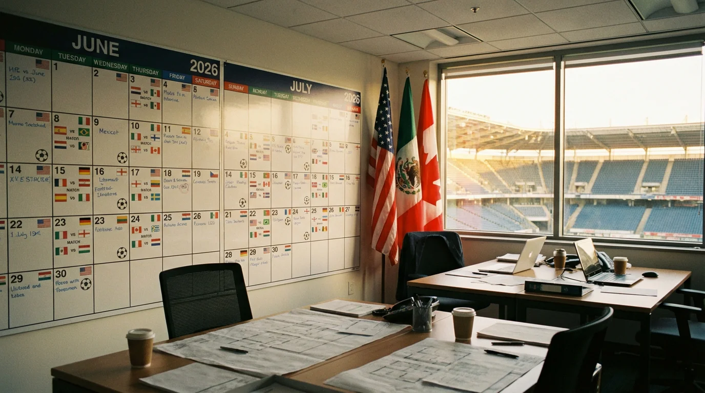 Calendario visual del Mundial 2026 con fechas clave y horarios adaptados a España